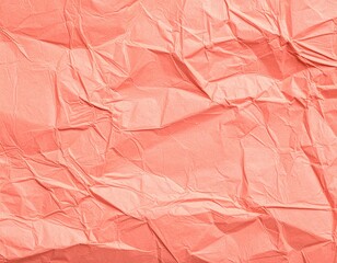 Fototapeta premium A close-up view of a crumpled paper texture background, showcasing intricate folds and creases, with soft shadows enhancing its tactile appearance.