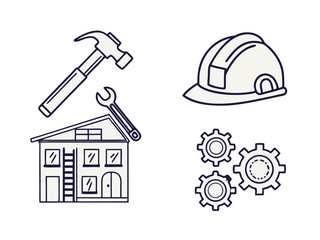 Home repair tools icon set vector illustration collection symbol design
