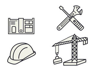 Home repair tools icon set vector illustration collection symbol design