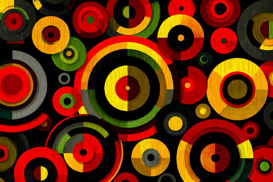 flat lay illustration merging abstract middle eastern mosaic elements with clean