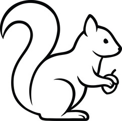 White Squirrel with a Nut, Vector Illustration
