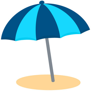 Beach parasol illustration on sand