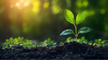 Tiny Sprouting Plant in Natural Setting