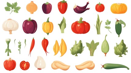 Professional Vector Vegetable Clipart on Transparent Background for Design Projects
