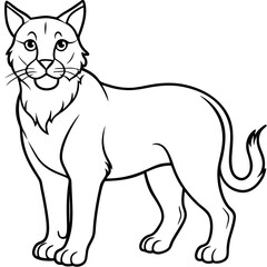 Minimal Arctic Lynx Vector Line Art