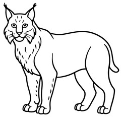 Minimal Arctic Lynx Vector Line Art