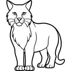 Minimal Arctic Lynx Vector Line Art