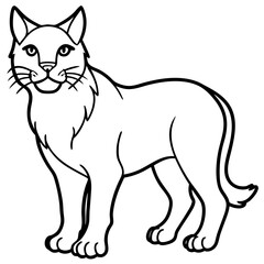 Minimal Arctic Lynx Vector Line Art