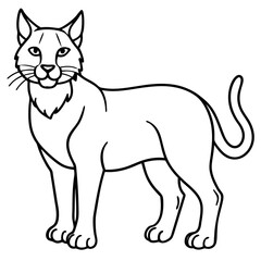Minimal Arctic Lynx Vector Line Art