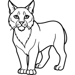 Minimal Arctic Lynx Vector Line Art