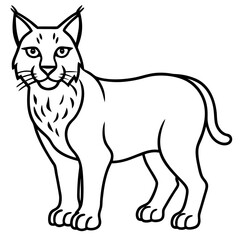 Minimal Arctic Lynx Vector Line Art