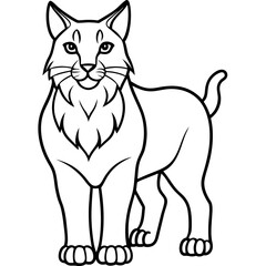 Minimal Arctic Lynx Vector Line Art