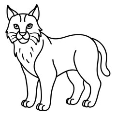 Minimal Arctic Lynx Vector Line Art