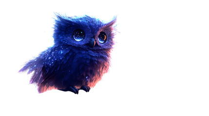 Fototapeta premium A baby cosmic owl isolated on transparent bg