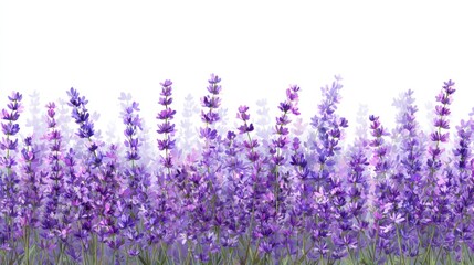 Naklejka premium Lavender Field Serenity: A Breathtaking Panorama of Purple Blossoms
