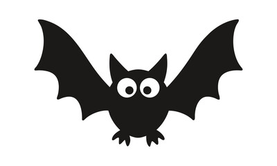 Halloween bat silhouette on white background. Bat vector illustration. Bat icon.