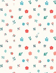 floral confetti on white background