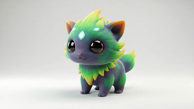 Cute cartoon animal character design feline fantasy pet creature