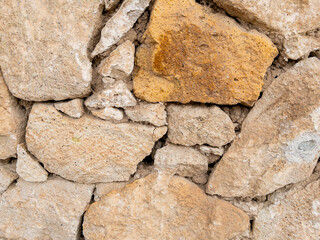 Weathered stone wall texture with cracked cement details