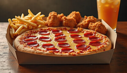 Delicious Pepperoni Pizza Meal Deal with Sides