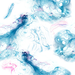 Seamless pattern blue waves, creative abstract hand painted background, marble texture  for wallpapers, posters