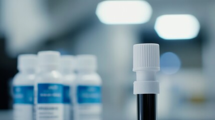 Close-up of a single prescription pill bottle with medical price tags, healthcare and pharmacy concept, medicine and treatment, medical care and drugstore essentials.