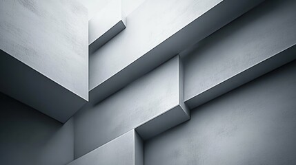 Obraz premium abstract architectural detail with intersecting angular concrete beams creating geometric forms in monochrome lighting