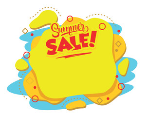 Hot summer sale sticker. Warm sunny template with copy space for your text. Vector on transparent background