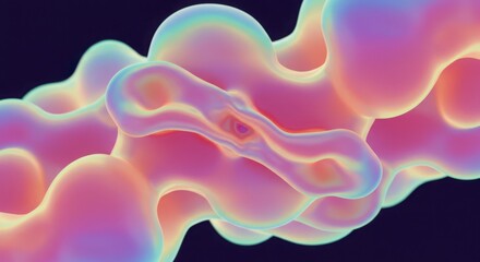 Obraz premium Abstract fluid gradient shape with iridescent color effect