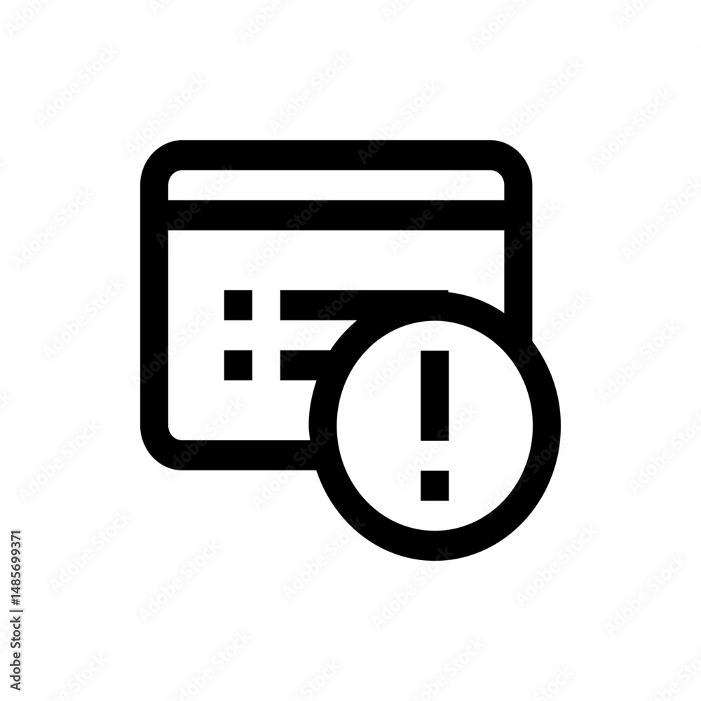 Poster calendar interface with list and an exclamation mark indicating an error or important notification i