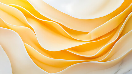 Fototapeta premium Wavy ribbons of material in gentle shades create a calming and smooth layered texture