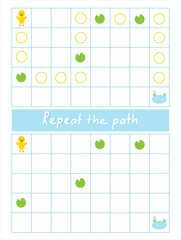 Educational game Repeat the path for spatial development with a duckling