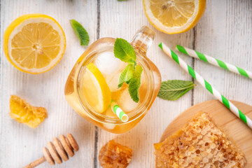 Citrus and honey mocktail, mead iced tea