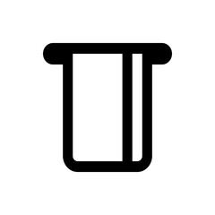 Black outline of a rectangular slot with a horizontal bar on top and a vertical line inside it