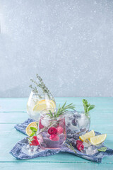 Fruit and berries gin tonics