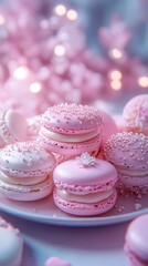 Delicate pink macarons