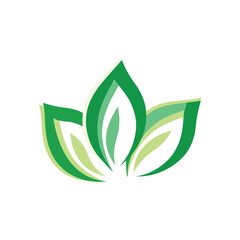 Three green leaves logo