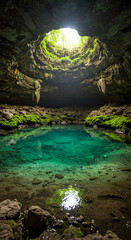 water in a cave