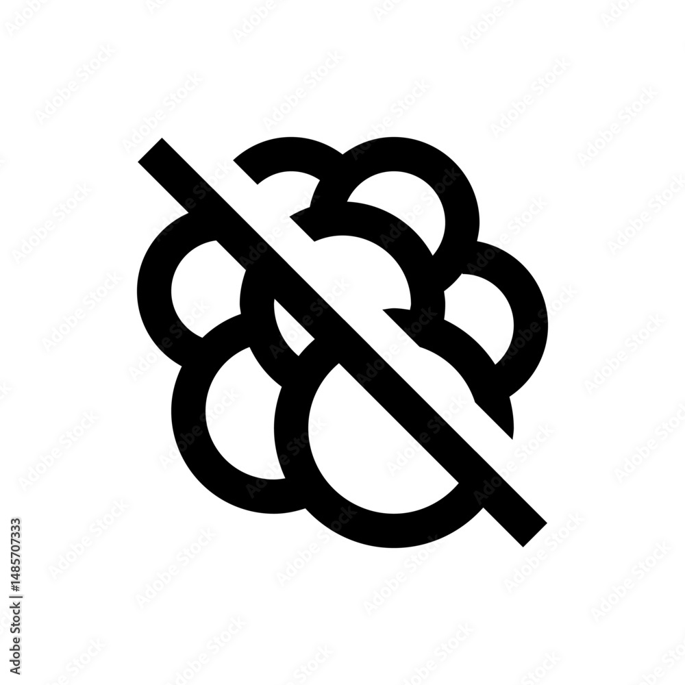 Poster abstract black cloud like shape with a diagonal line through it indicating a restriction or prohibit