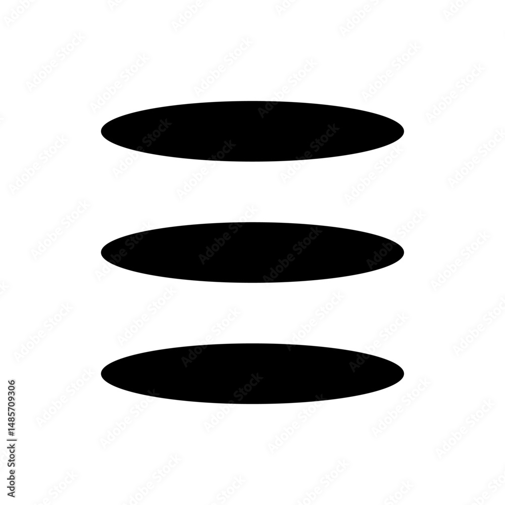 Poster three vertically aligned black circles evenly spaced on a white background simple and minimalist des