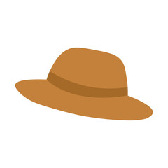 Brown Fedora Hat Vector Illustration