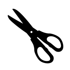 Black silhouette of scissors cutting tool for paper fabric craft scissor vector illustration