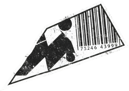 A barcode tag used for pricing and product identification in retail stores.