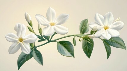 Obraz premium Delicate white jasmine blossoms