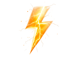 sign of thunder isolated on transparent white white background