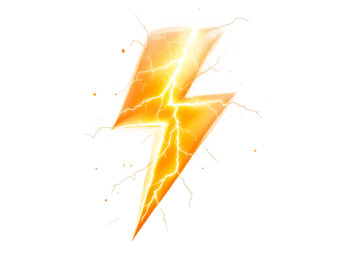 sign of thunder isolated on transparent white white background
