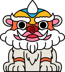 illustration of chinese lion dance