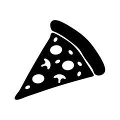 Isolated pizza slice vector graphic with mushroom toppings for menu design and illustrations