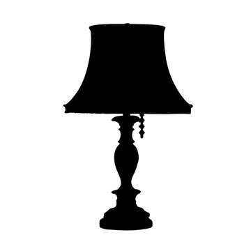 recommend clip art: Black silhouette of a table lamp for home decor lighting and interior design illustration vector art
