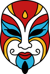 isolate illustration of a bian lian chinese face mask